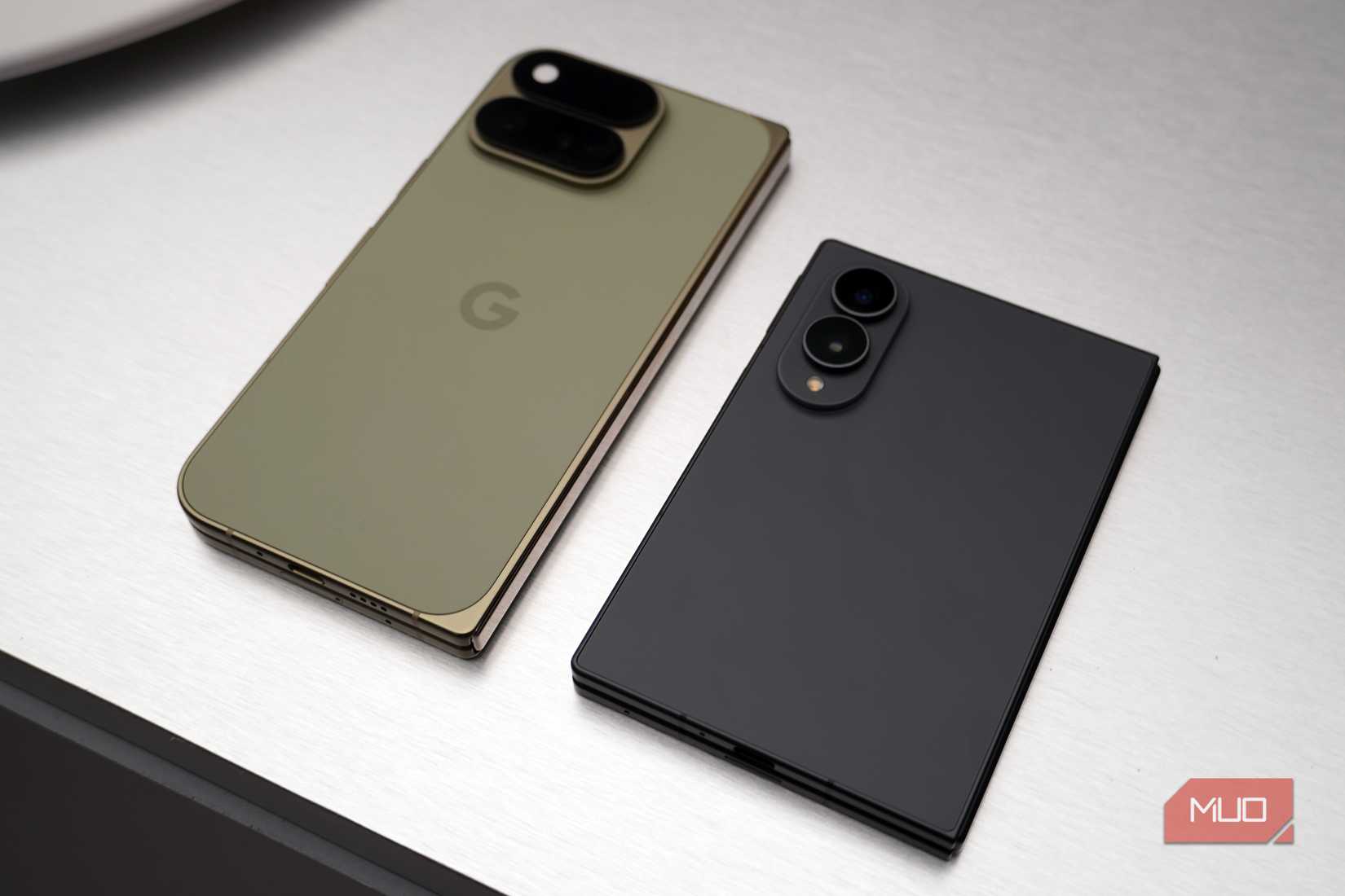 The Google Pixel 11 Pro Fold next to the Galaxy Z Fold 8.