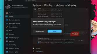 Prompt to keep display settings or not