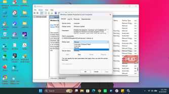 Properties of Windows Update service