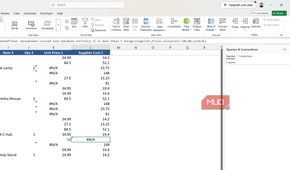 Queries & Connections sidebar in Excel.