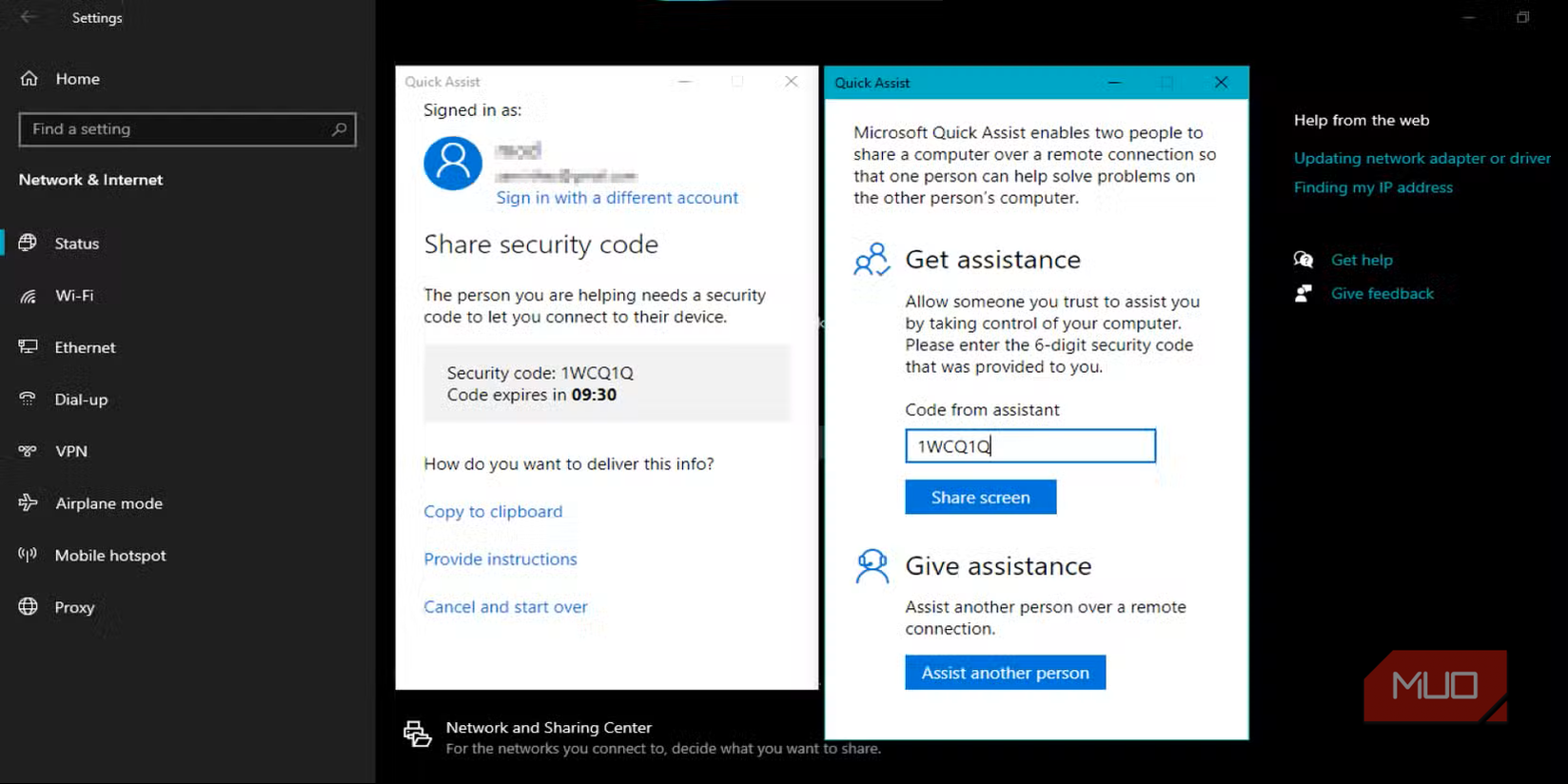quick assist feature page
