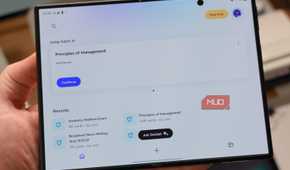 The Quizlet app homepage on a Galaxy Z Fold 8.
