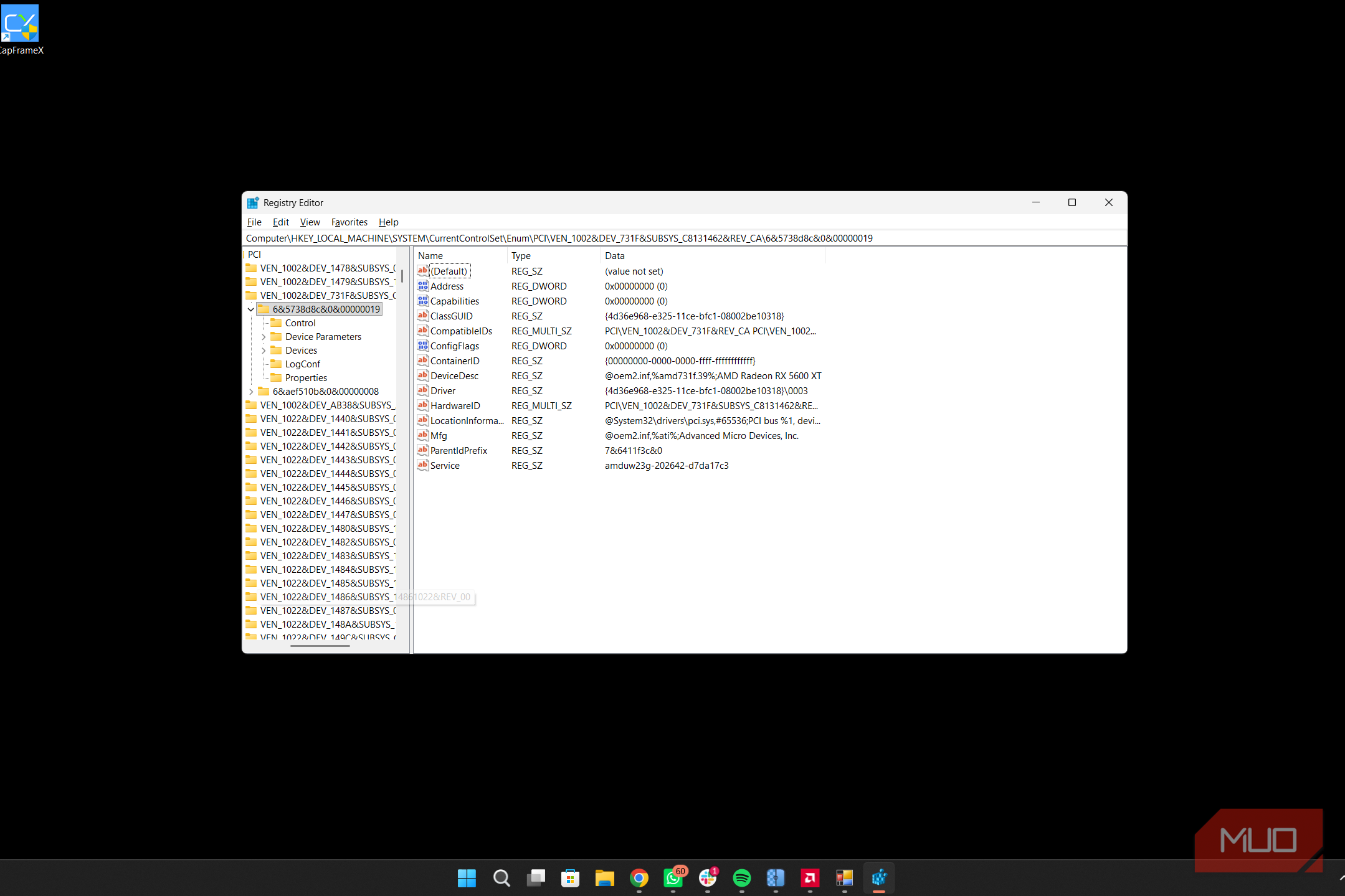 Registry Editor MSI Mode