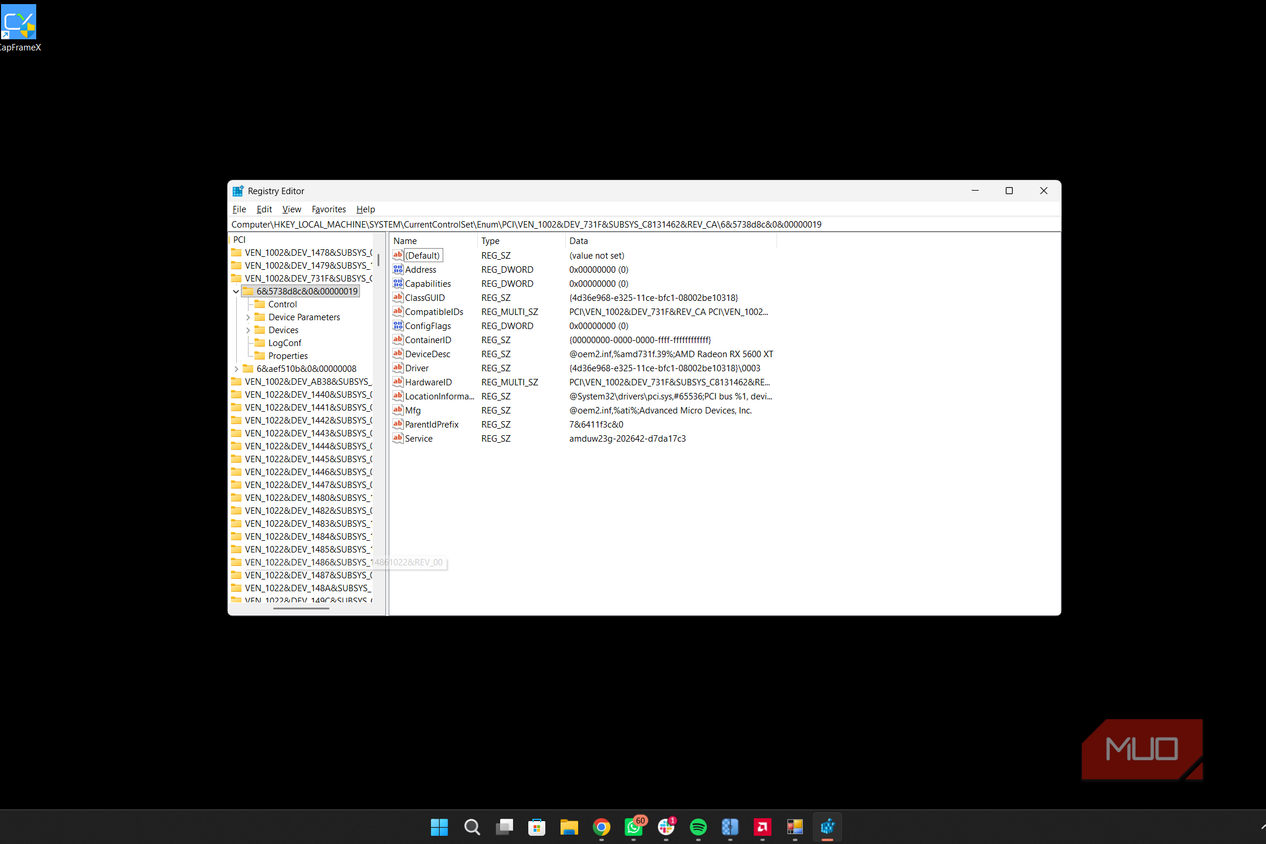 Registry Editor MSI Mode