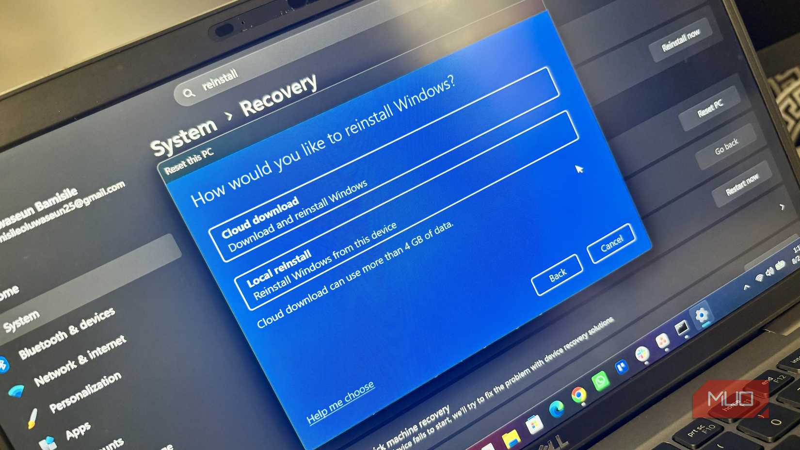 Reinstalling Windows