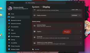 Related settings section in Windows display setting