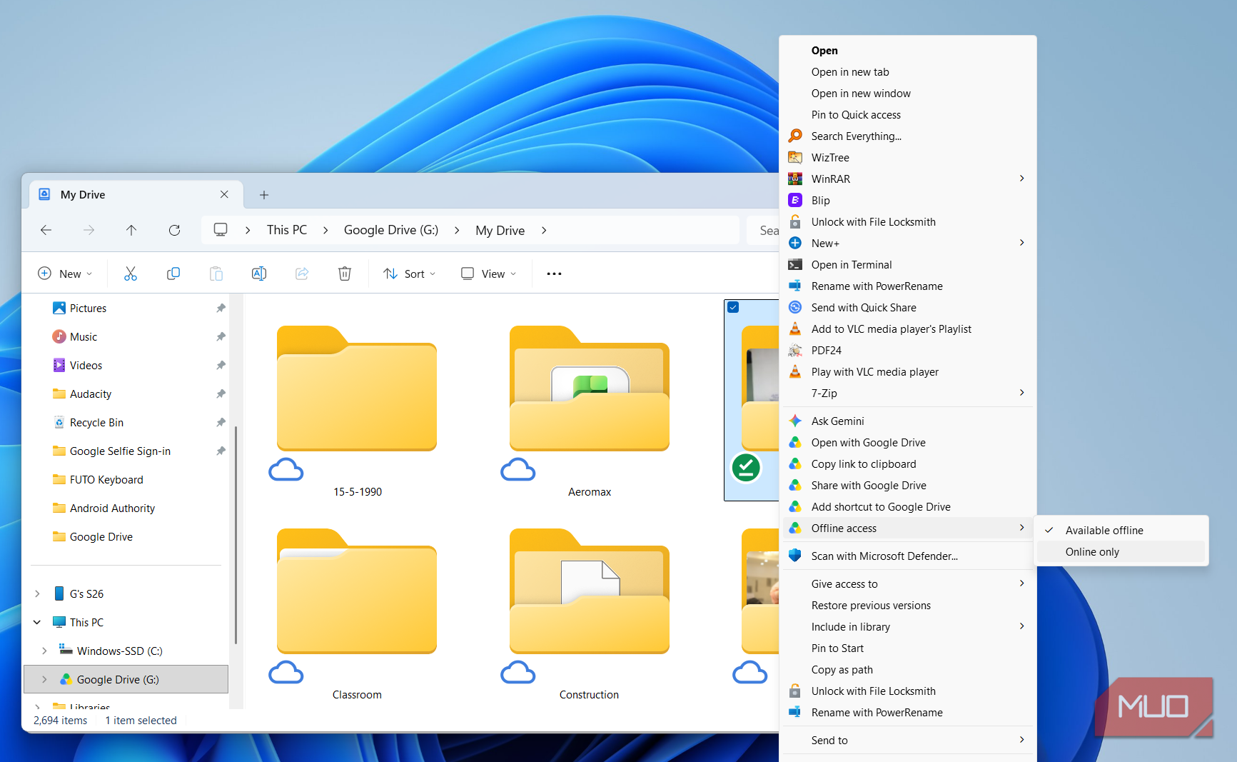 Remove offline file in Google Drive