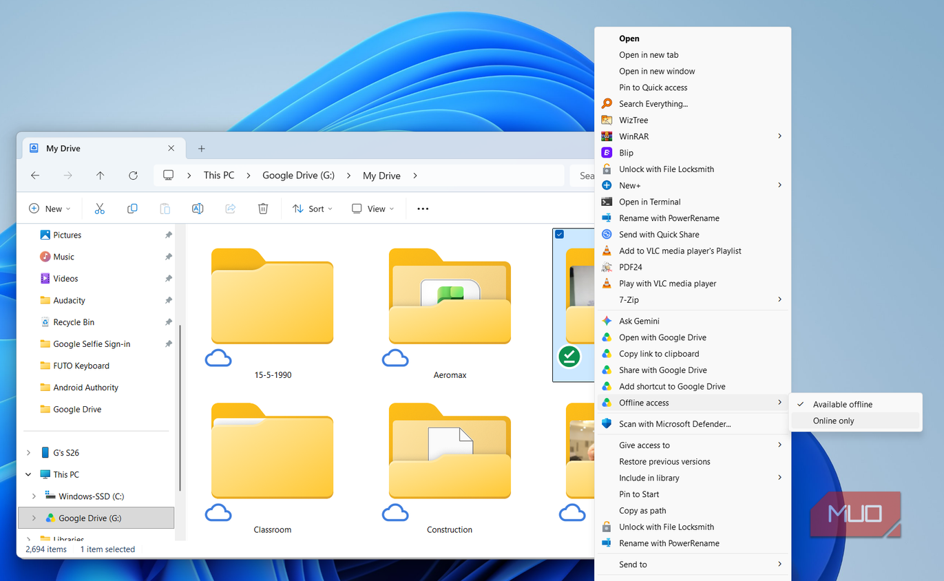 Remove offline file in Google Drive