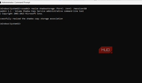 Resizing the shadow copy