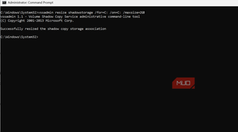 Resizing the shadow copy