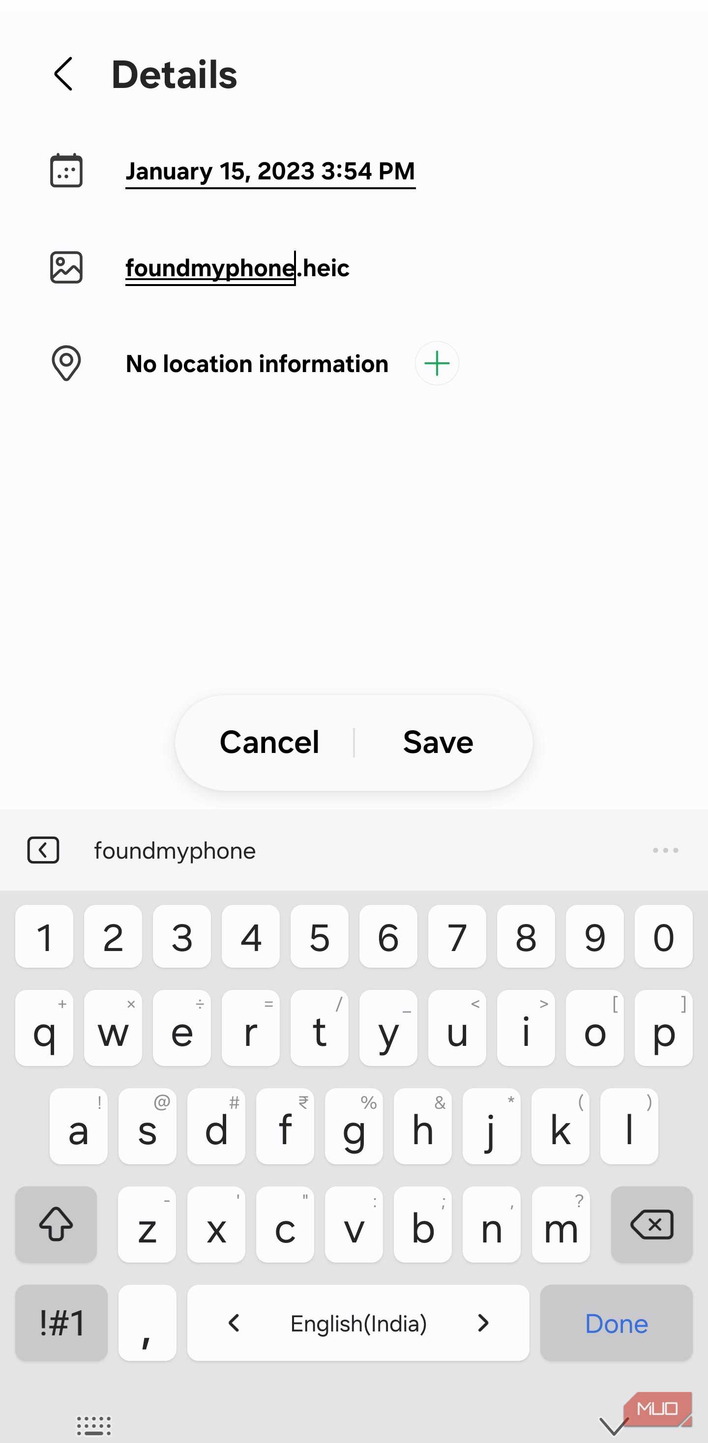 Rewriting the filename after removing location and changing date
