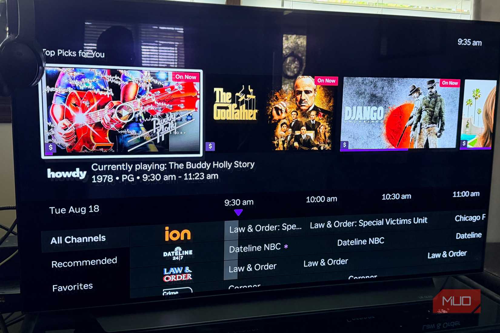 The Roku Channel live tv options.