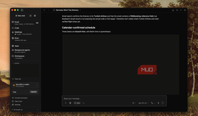 Rowboat chat titled Germany Work Trip Itinerary showing a note about Turkish Airlines booking and calendar-confirmed schedule
