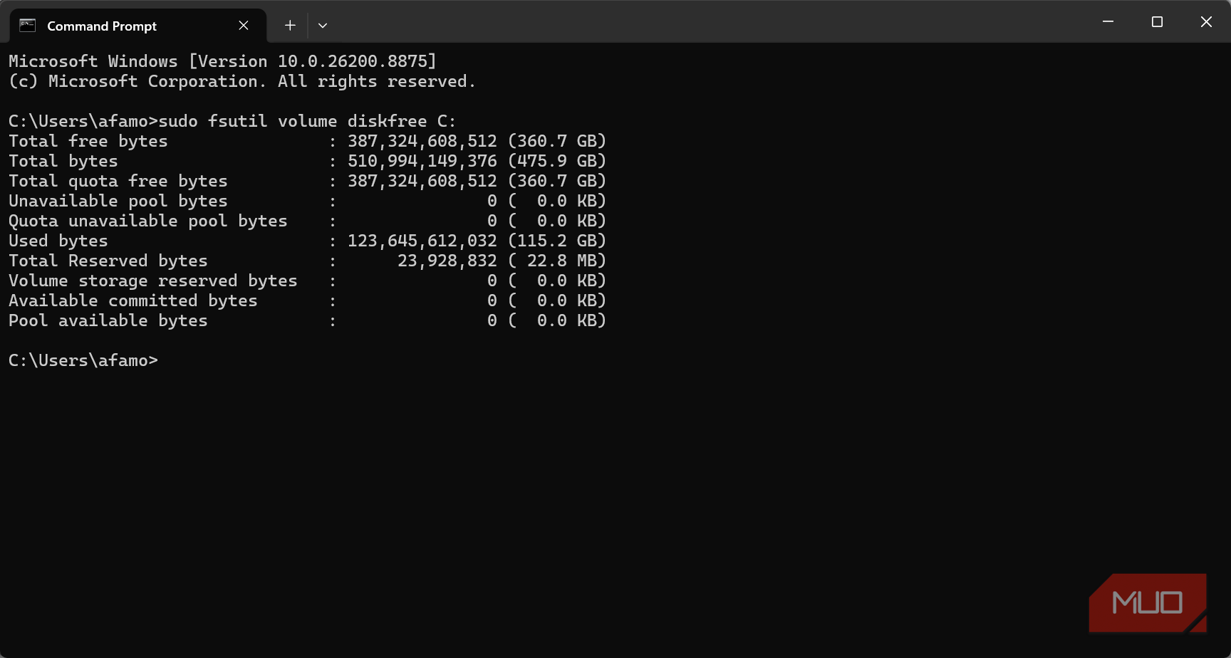 runing fsutil with sudo