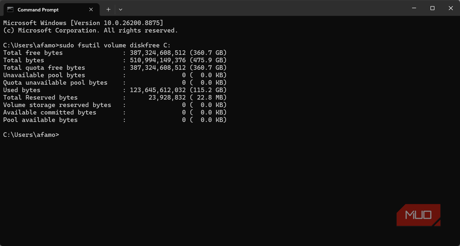 runing fsutil with sudo