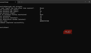 Running net accounts with sudo