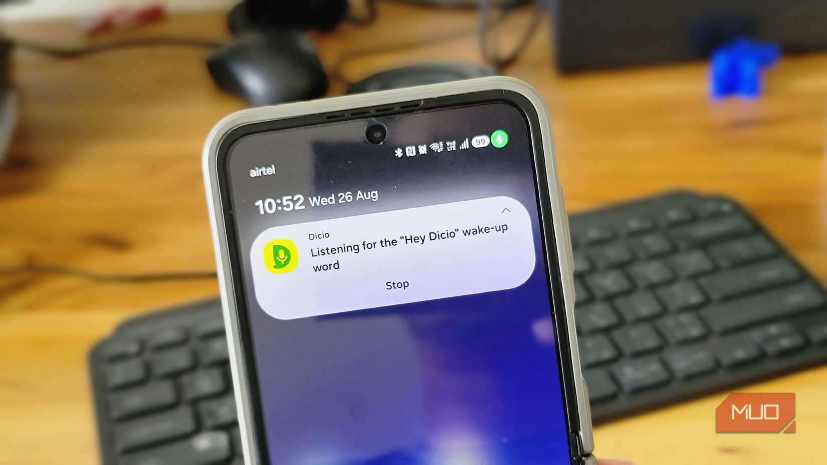 Samsung Galaxy Z Flip 6 Dicio Voice Assistant Listening For Wake Word Notification