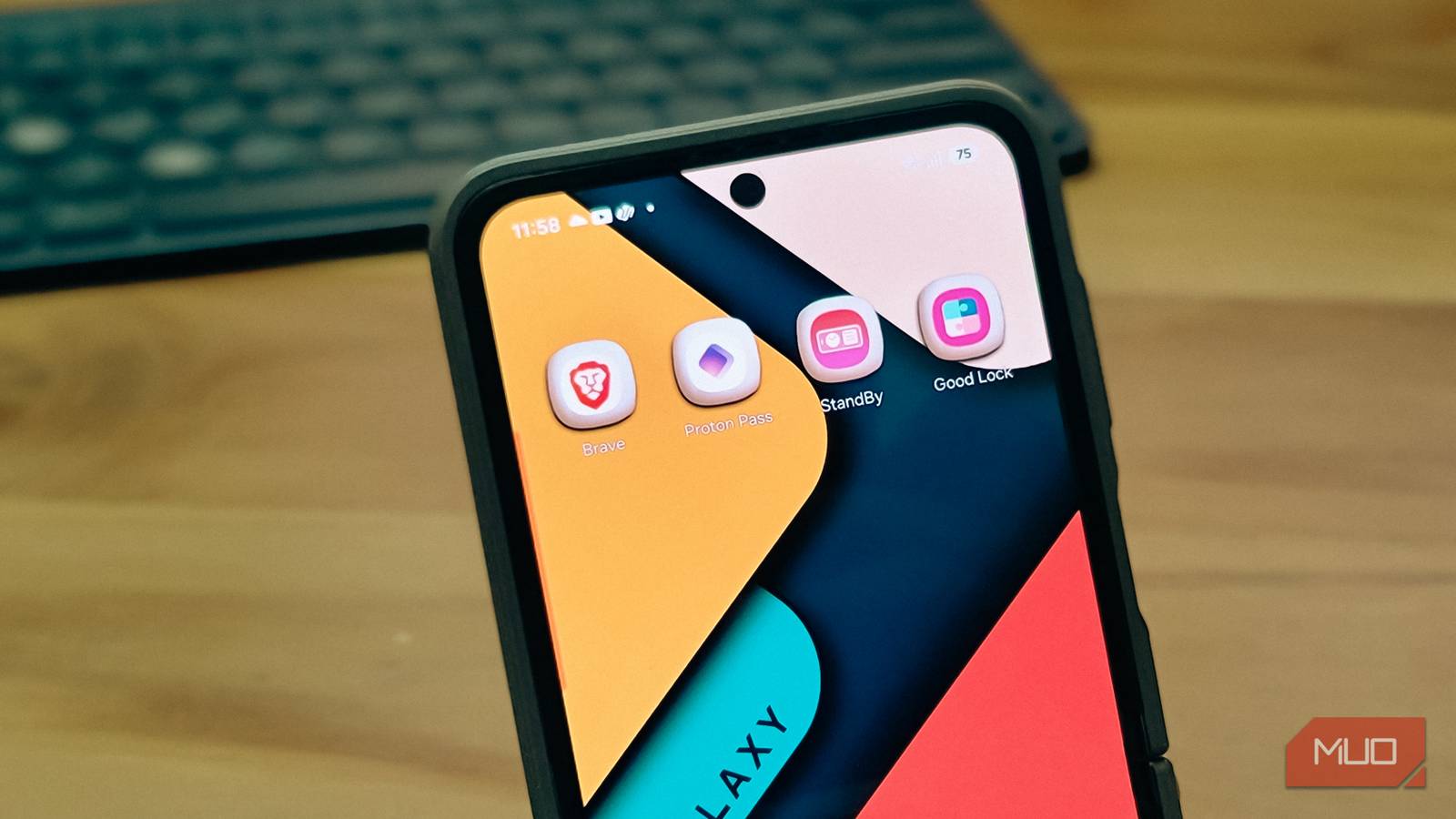 samsung galaxy z flip 6 home screen with colorful wallpaper and app icons