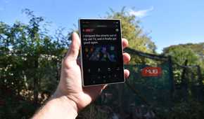 samsung galaxy z fold 8 folded front view in hand