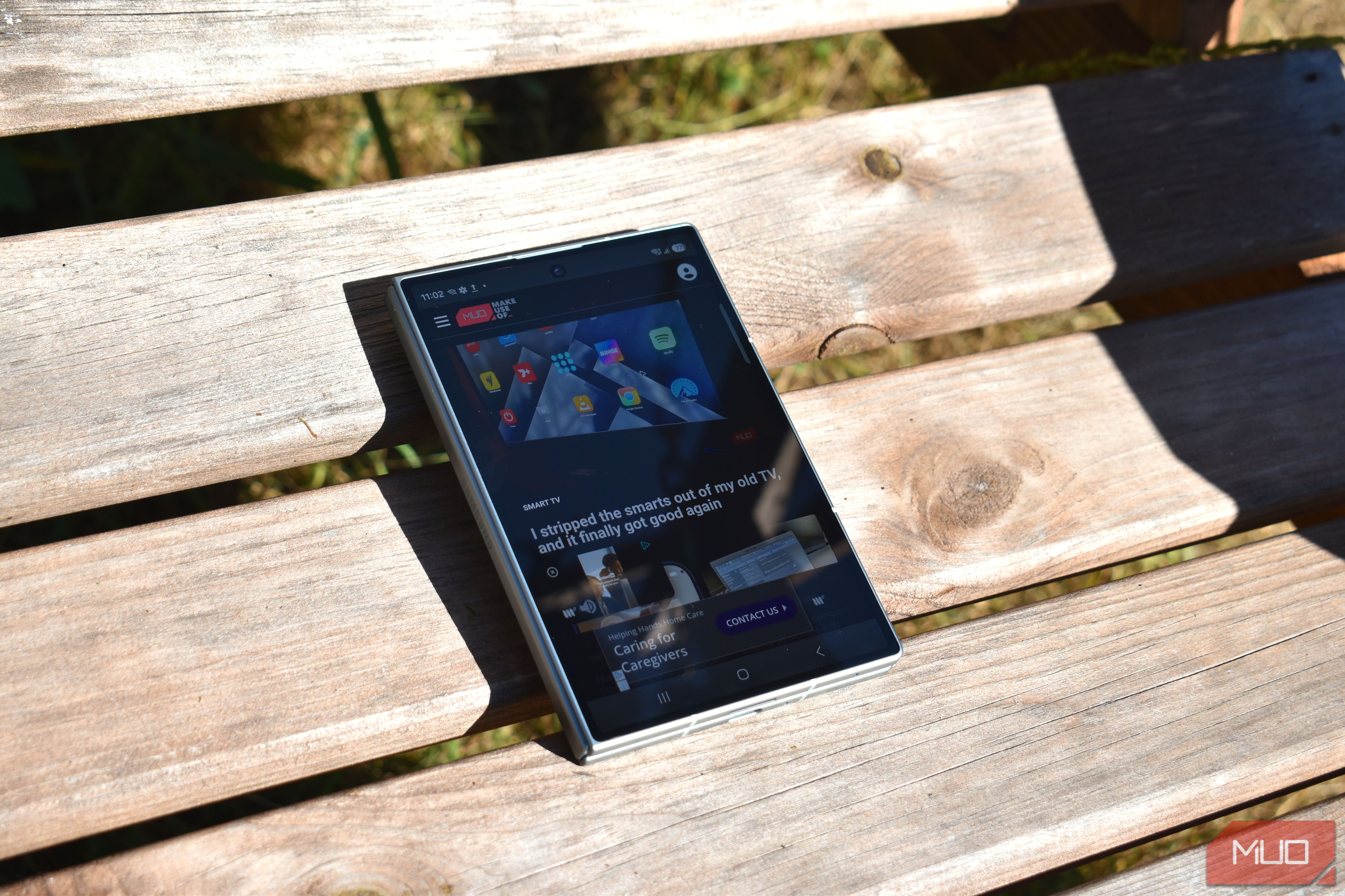 samsung galaxy z fold 8 folded top down view.