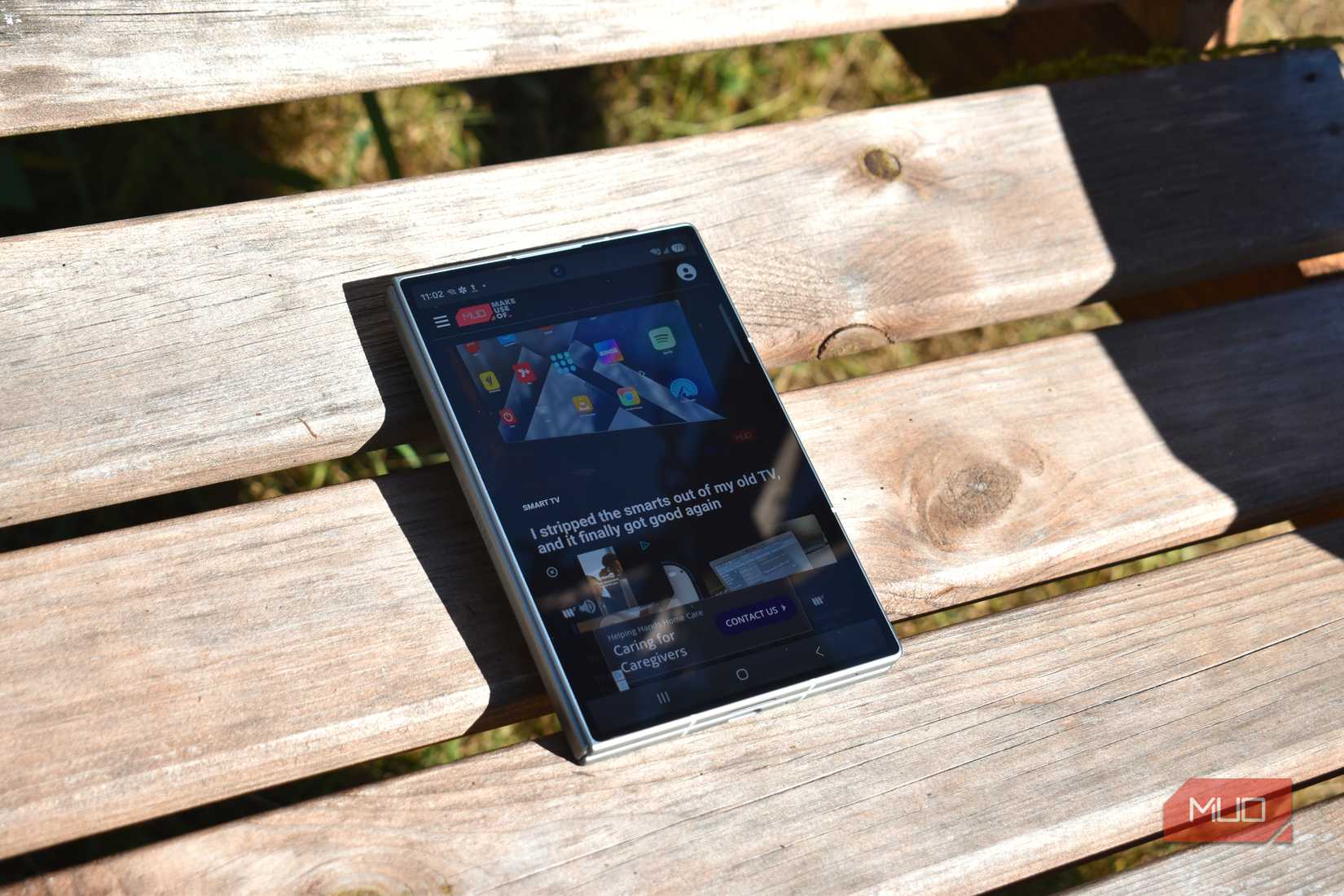 samsung galaxy z fold 8 folded top down view.