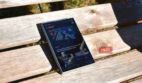 samsung galaxy z fold 8 folded top down view.