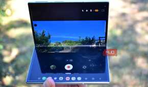 samsung galaxy z fold 8 half folded in camera mode