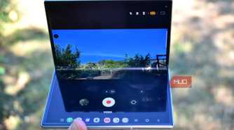 samsung galaxy z fold 8 half folded in camera mode