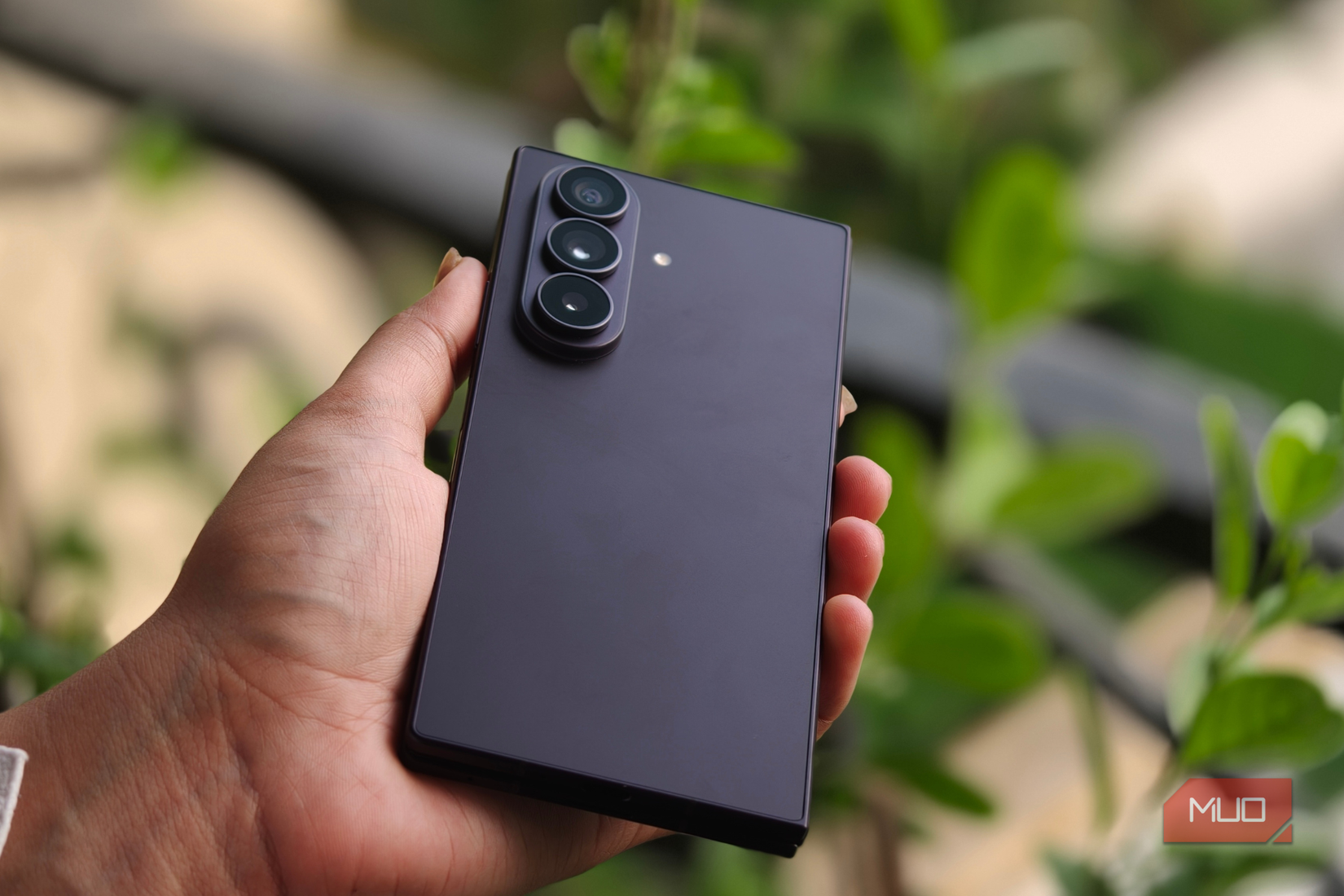 Samsung Galaxy Z Fold 8 Ultra back panel in a person's hand