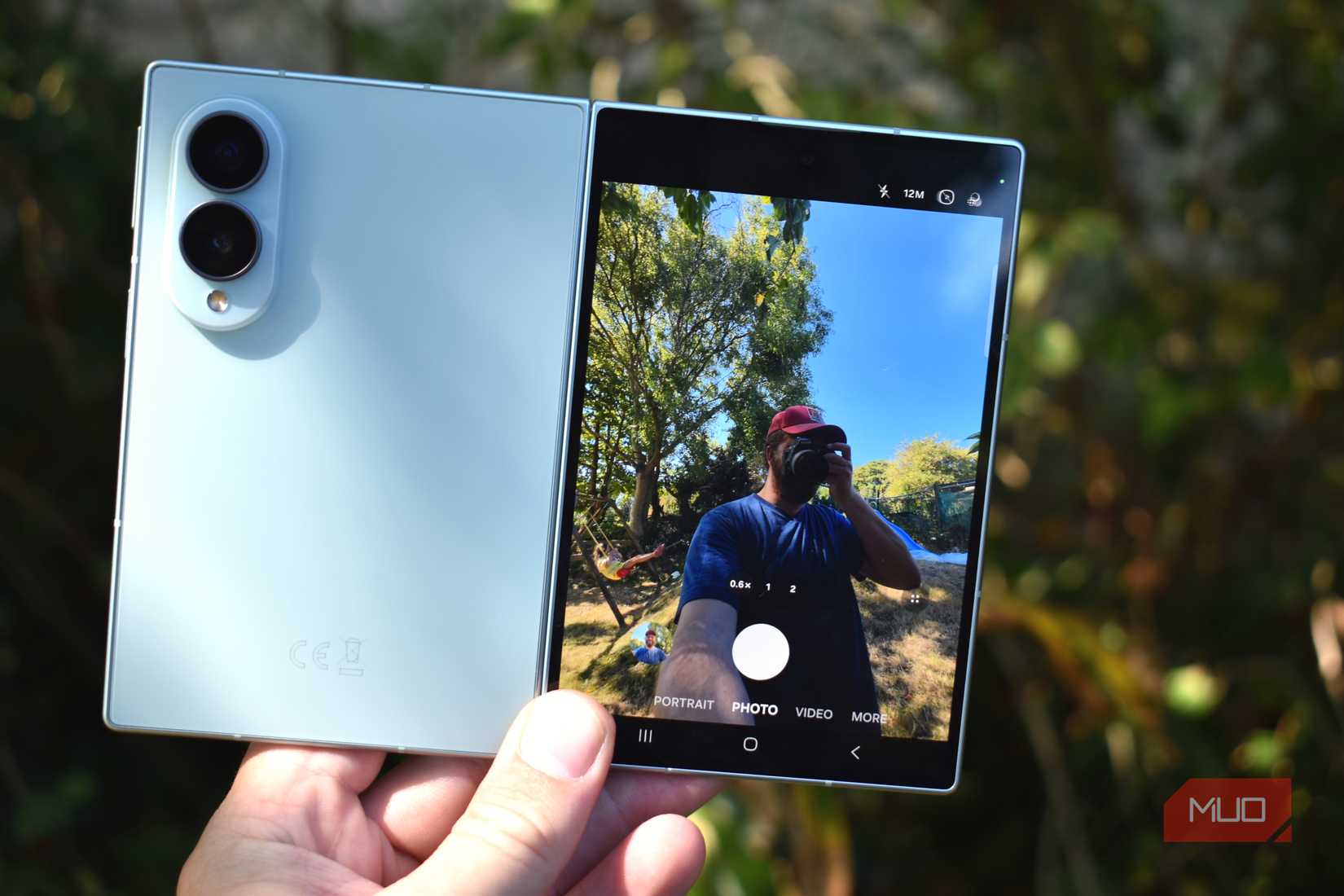 samsung galaxy z fold 8 unfolded rear panel camera.