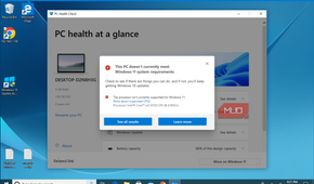 Samsung ProTab Windows 10 PC Health Check and Windows 11 upgrade error