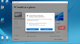 Samsung ProTab Windows 10 PC Health Check and Windows 11 upgrade error