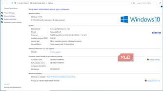 Samsung ProTab sysinfo system information Windows 10