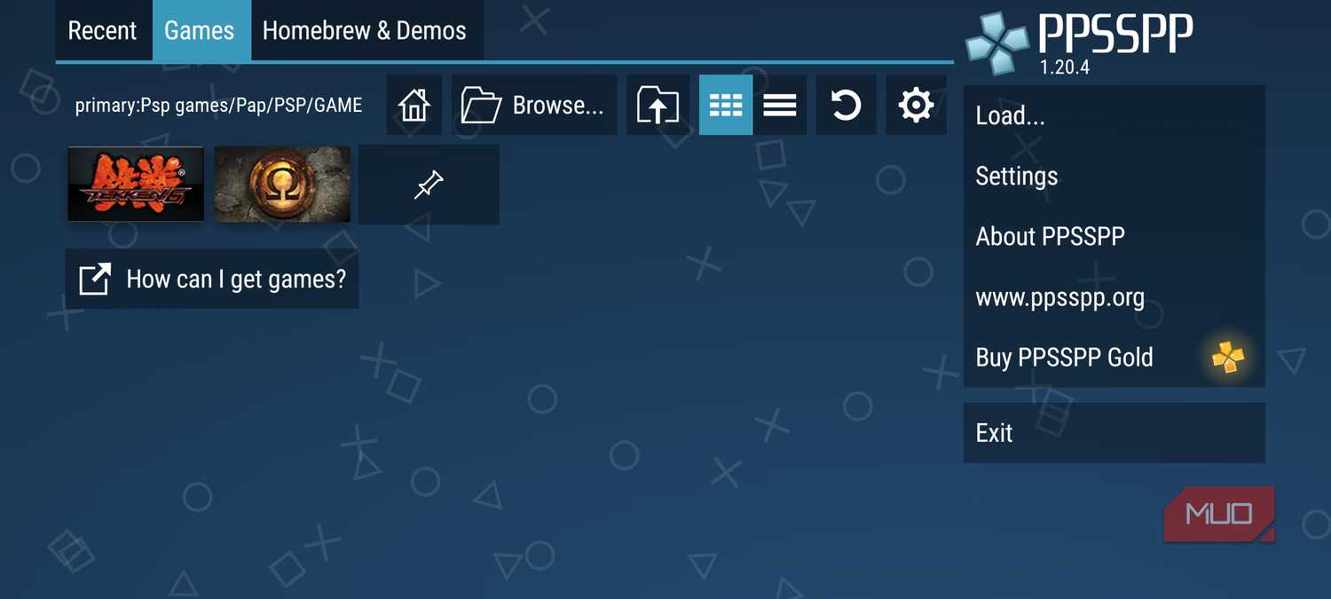 ppsspp app interface