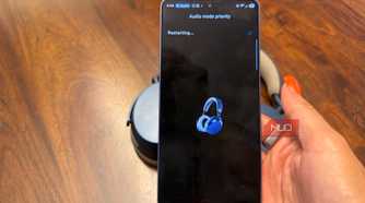 The Sennheiser Momentum 5 app on the Samsung Galaxy S26 Ultra showing restarting.