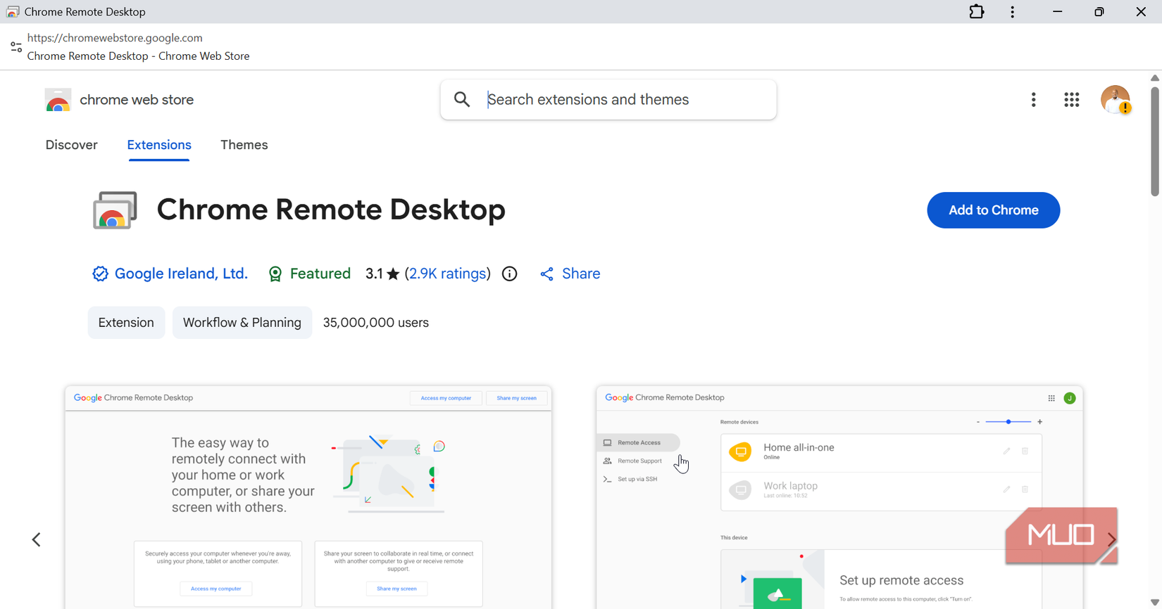 Setting up Chrome Remote Desktop extension