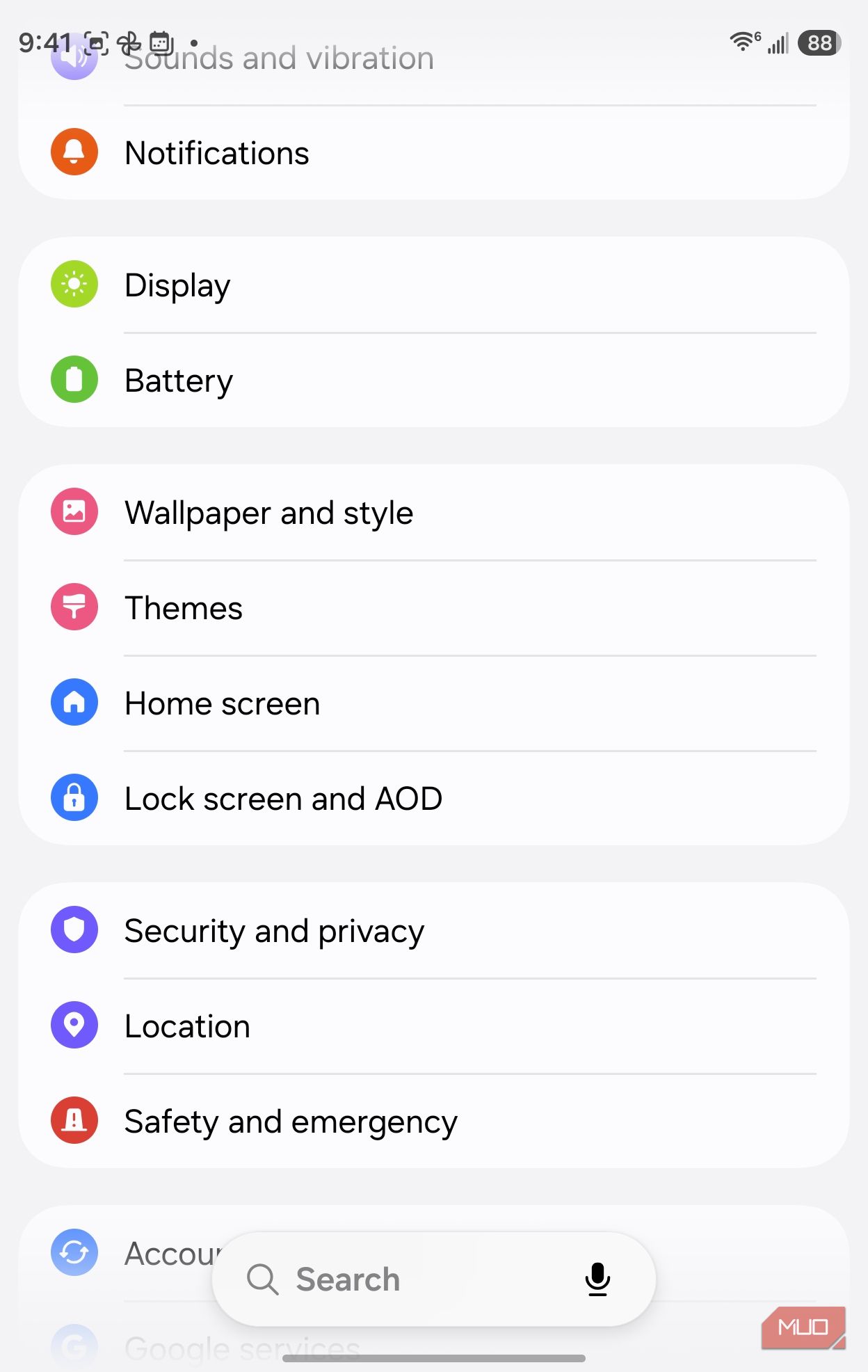 Экран настроек защиты от потери устройства в One UI