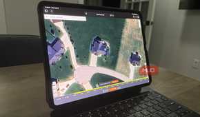 shademap.app on iPad Pro showing aerial property view