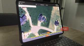 shademap.app on iPad Pro showing aerial property view