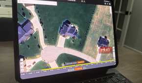 shademap.app on iPad Pro showing aerial view on an August date