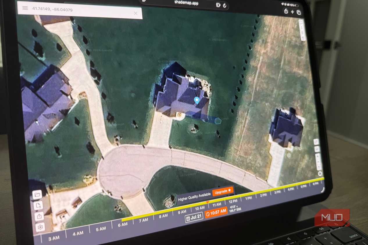 shademap.app on iPad Pro showing mid-morning shadows