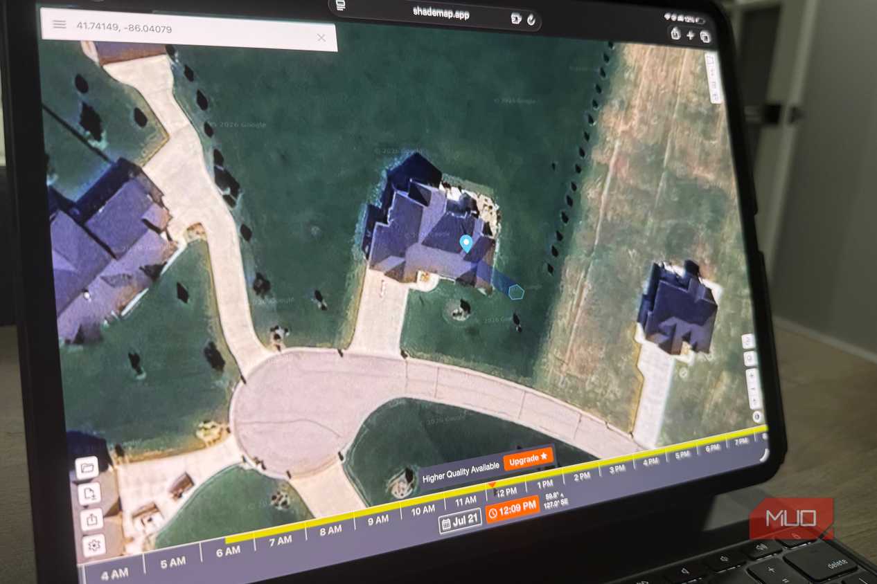 shademap.app on iPad Pro showing midday shadows