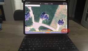 shademap.app on iPad Pro with centered aerial property view