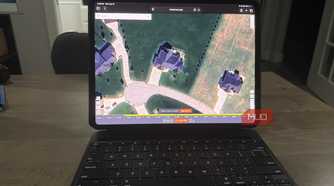 shademap.app on iPad Pro with centered aerial property view