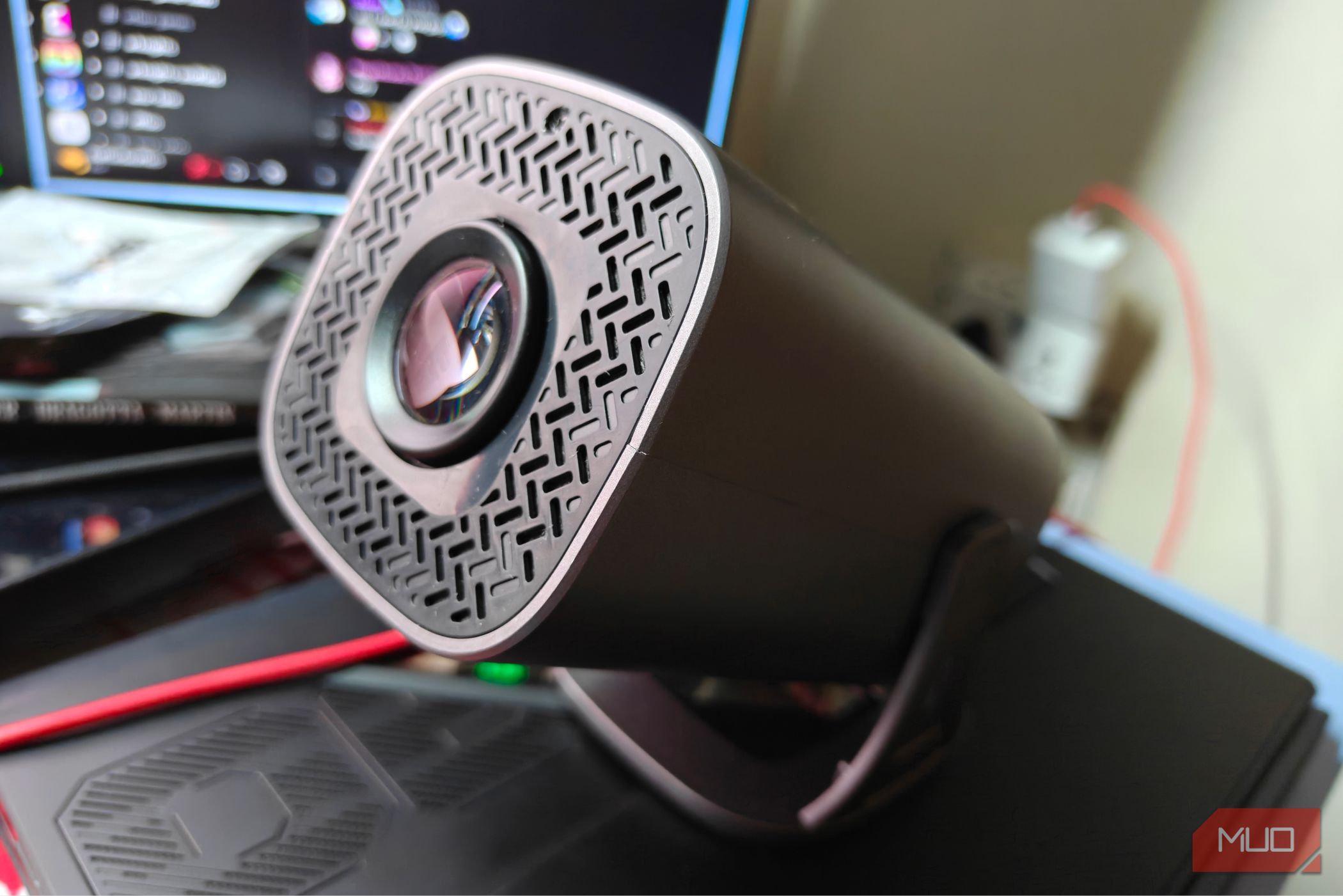 A side view of the projector