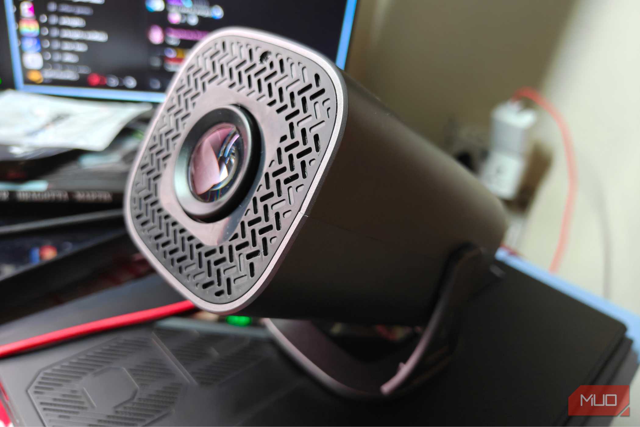 A side view of the projector