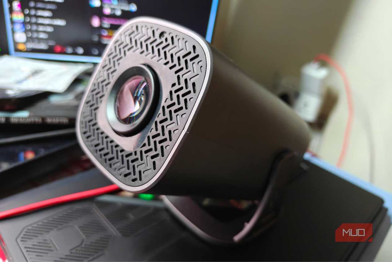 A side view of the projector