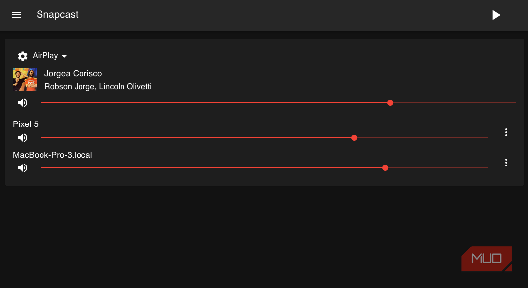 Snapweb showing two connected devices.