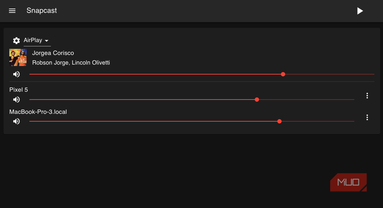 Snapweb showing two connected devices.