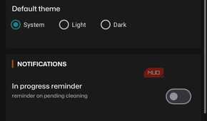 The Settings page of Sponge app